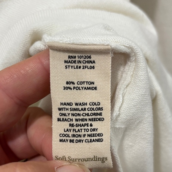 Soft Surroundings Lightweight Turtleneck Sweater Size Large Ivory Tunic Length - Picture 4 of 7